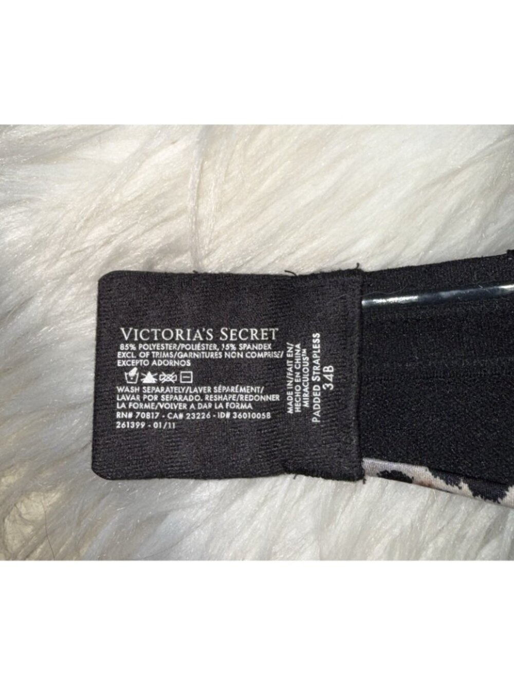 Victorias Secret Miraculous Padded Strapless Bra Super Padded Add 2 Cups UW 34B - Picture 6 of 6